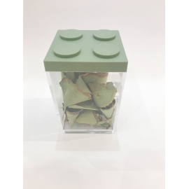 Contenitore Omada Brick Store in stile Lego colore Sage Green (verde salvia) capacità 1 L